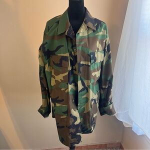 Camo fatigues button up top